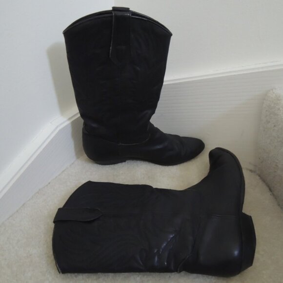 Ladies Cowboy Boots Size 8M Black Leather Western Boot by Seychelles - Picture 7 of 14